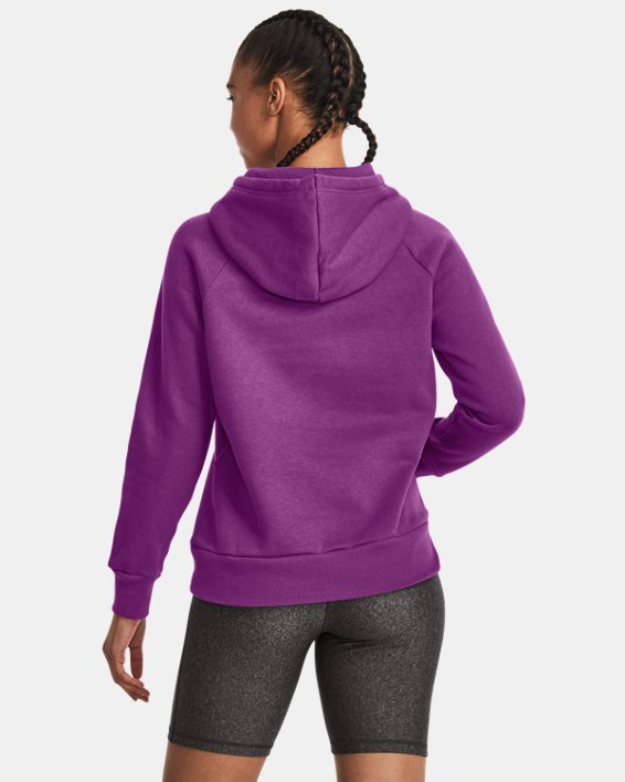 Sudadera con capucha de tejido Fleece UA Rival Big Logo para mujer, Purple, pdpMainDesktop image number 1